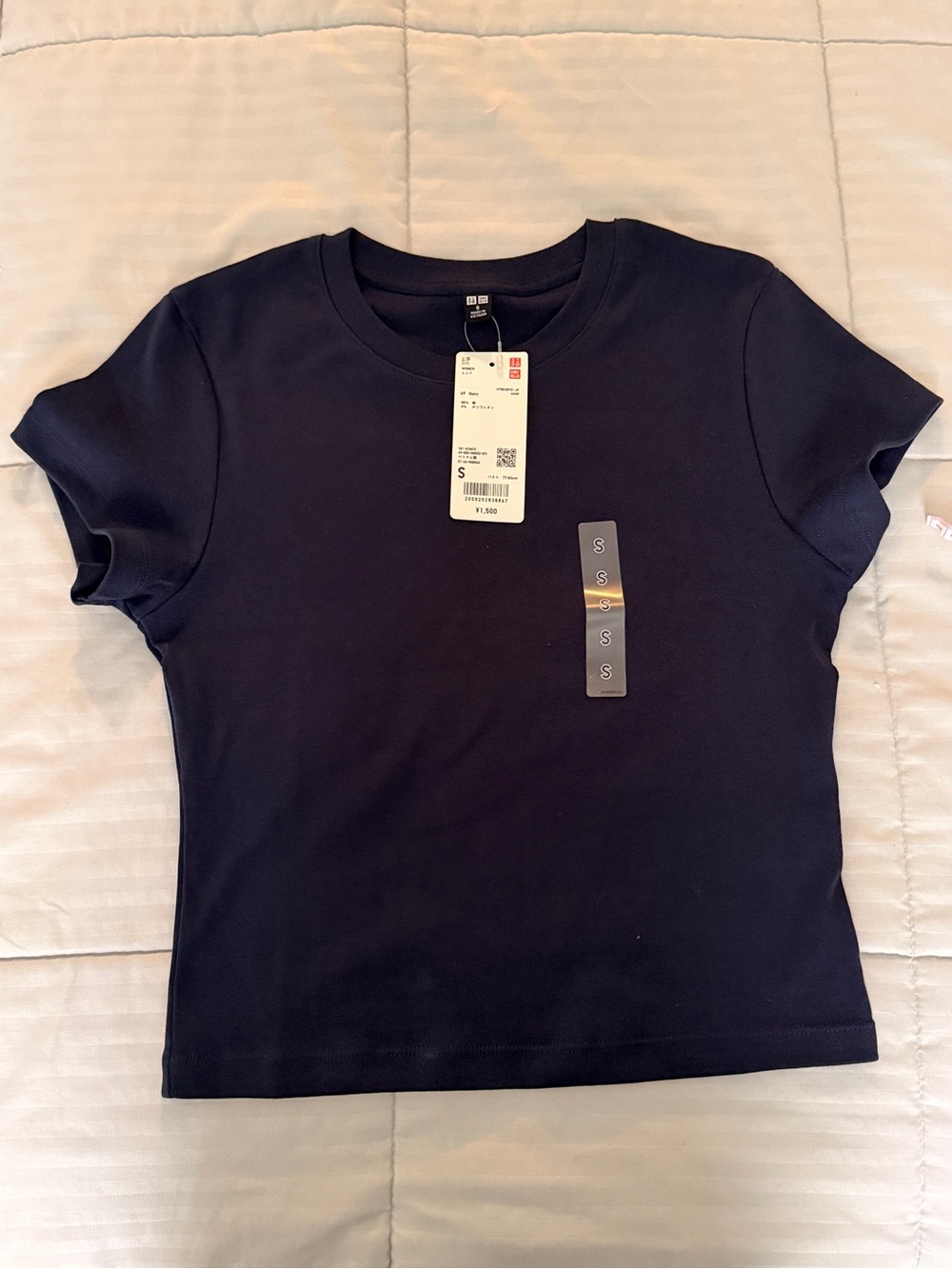 Uniqlo Navy Short-Sleeve Crewneck Tee - Women's